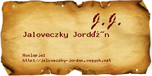 Jaloveczky Jordán névjegykártya